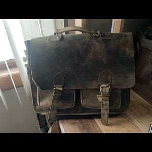 Beautiful genuine distressed leather bag
